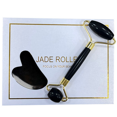Jade Roller & Gua Sha arcra arc szépség masszázs bőrápoló eszköz a szemhez és enyhíti a finom vonalakat és ráncokat