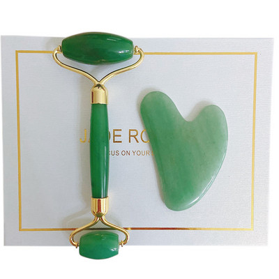 Hordozható Face Eyes Lift Masszírozó Firm Skin Roller Arcmasszázs Jade Roller Természetes Rózsakvarc Stone Eyes Care Tool Ajándékdoboz