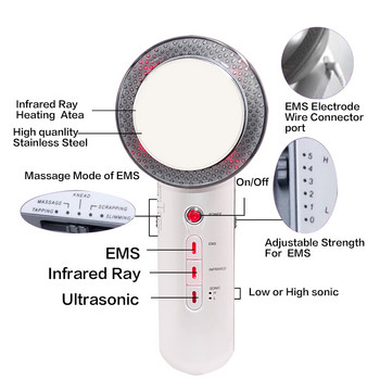3 σε 1 Ultrasonic Cavitation Body Slimming Machine Massager Anticellulite Lose Weight Υπερηχογράφημα EMS Infrared Therapy