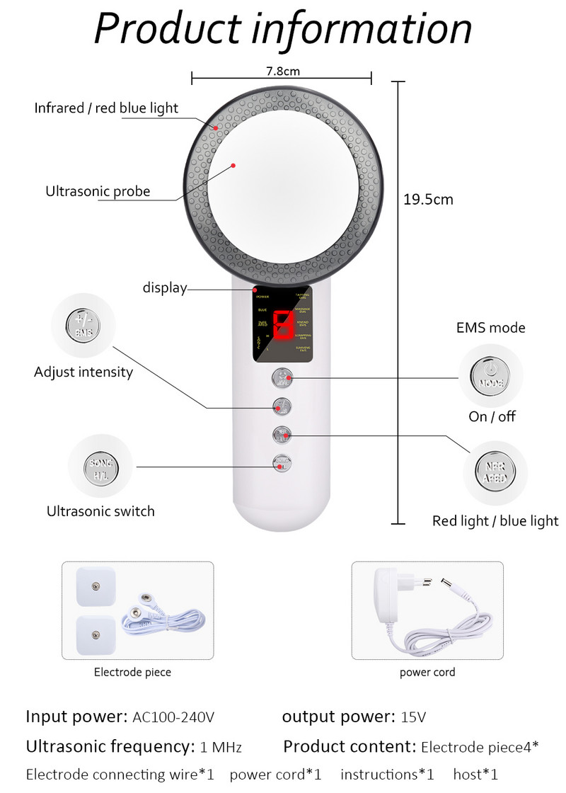 3 u 1 ultrazvučna kavitacija EMS aparat za mršavljenje lica i tijela Masažer za mršavljenje celulita Lipo sagorjevač masti Stroj za učvršćivanje ljepote