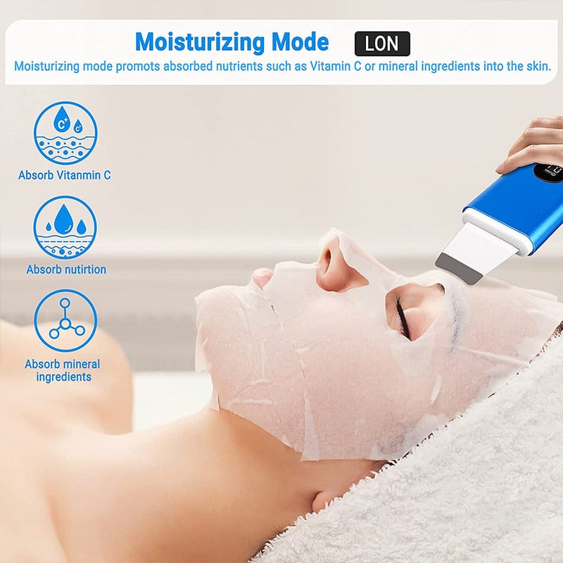 Melegítő arctisztító mitesszer eltávolító arcradír Peeling spatula akne eltávolító arc lifting eszközök Ultrahangos bőrradír