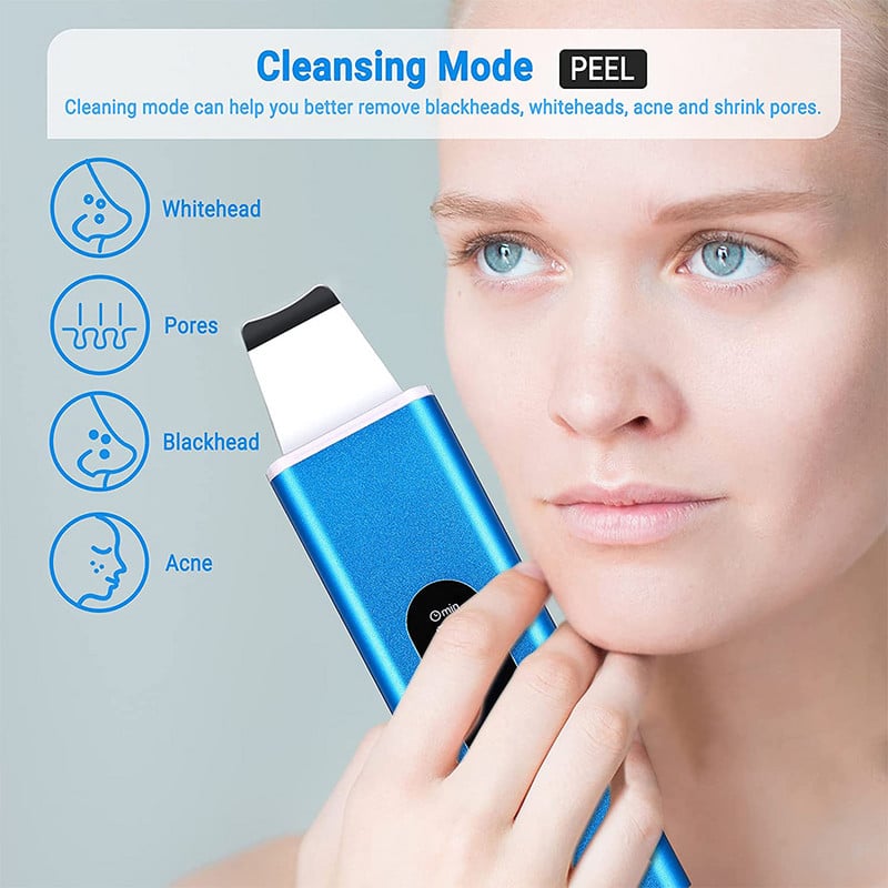 Melegítő arctisztító mitesszer eltávolító arcradír Peeling spatula akne eltávolító arc lifting eszközök Ultrahangos bőrradír