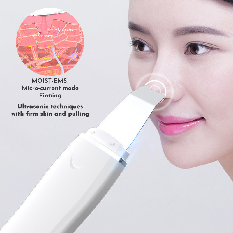 Ultrahangos bőrradír készlet vibrációs arc spatula mitesszer eltávolító EMS LED arcmasszírozó kavitációs peeling arc lifting