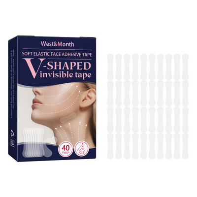 40 τμχ Face Tape Lifting Invisible Invisible Face Lift Tape Αδιάβροχο αυτοκόλλητο ανύψωσης αδιάβροχο διαφανές μπαλώματα μακιγιάζ