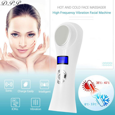 Ultrasonic Cryotherapy Machine LED Hot Cold Hammer Facial Lifting Vibration Massager Face Body Spa Beauty Equipment Anti Aging