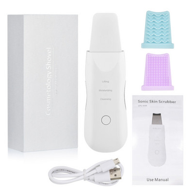 Ultrahangos bőrradír vibrációs arc spatula mitesszer eltávolító arcradír lapát Tiszta kavitációs peeling arc lifting