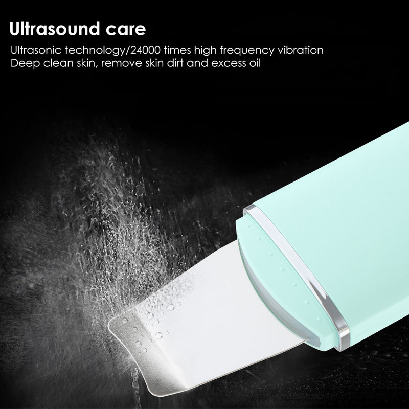 Ultrahangos bőrradír vibrációs arc spatula mitesszer eltávolító arcradír lapát Tiszta kavitációs peeling arc lifting