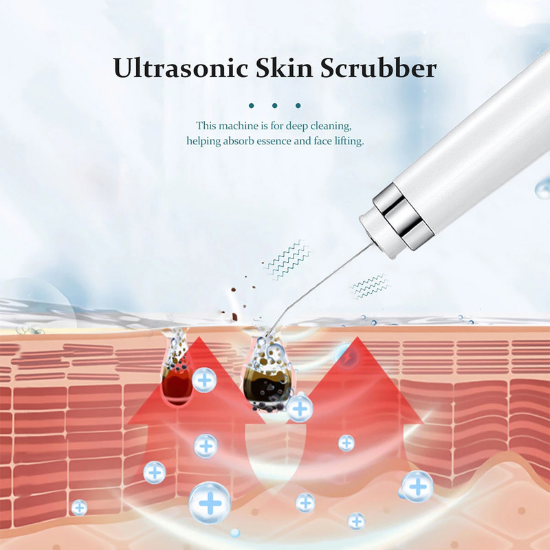 Ultrahangos bőrradír csere EMS Pulse mikro hámlasztó lapát Arc pórusok mélytisztító mitesszer eltávolító bőremelő ápoló
