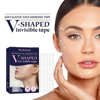 40 τμχ Face Tape Lifting Invisible Invisible Face Lift Tape Αδιάβροχο αυτοκόλλητο ανύψωσης Elasticity Αδιάβροχο Tape Tools Makeup