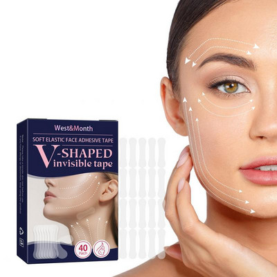 40tk Näoteip Lifting Nähtamatu Nähtamatu Face Lift Teip Veekindel Lifting Kleebis Elastsus Veekindel meigiteip Tööriistad