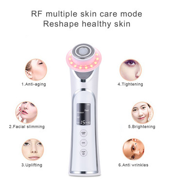 TinWong New RF EMS LED Photon Beauty Devices Jade Face Massager Инструмент за грижа за кожата Лифтинг на лицето Стягане Премахване на бръчки.