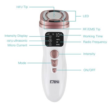 Mini HIFU Machine Ultrasound RF EMS Facial Beauty Device Face Massager Neck Lifting Tightening Rejuvenation Προϊόν περιποίησης δέρματος