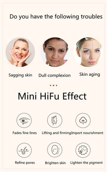 Нова MiNi HIFU високоинтензивна фокусирана ултразвукова машина за повдигане на лице RF повдигане на лице против бръчки ултразвукова терапия 2021