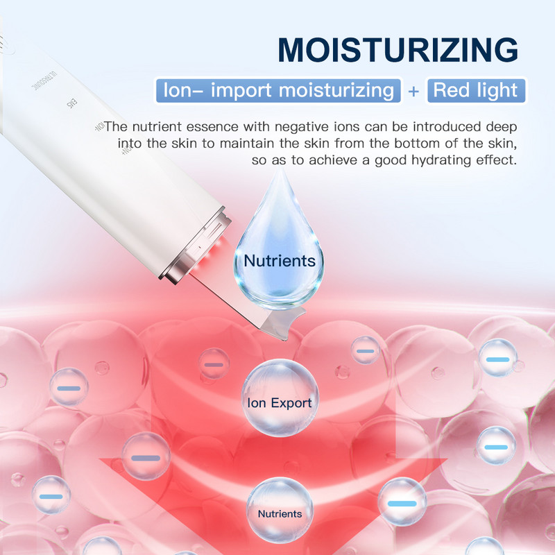 ANLAN Red Light bőrápoló ultrahangos bőrradír mély arctisztító peeling lapát arc pórustisztító arc lifting gép