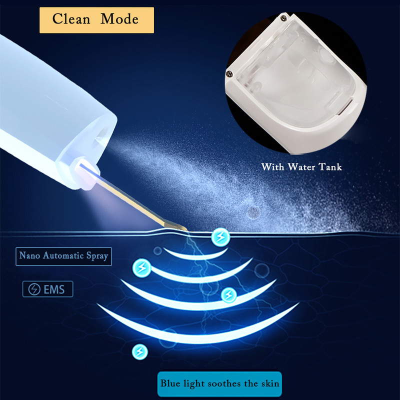 24 kHz-es ultrahangos bőrradír Nano Mist hidratáló pórustisztító készülékkel, arcradírozó hámlasztó gép