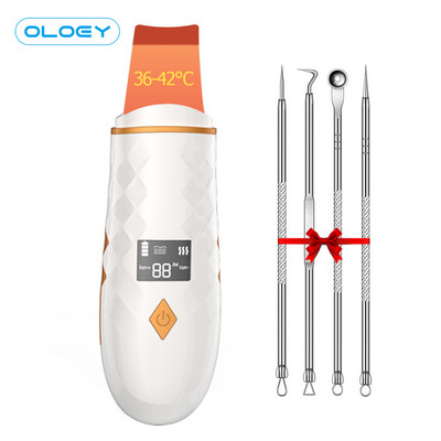 Încălzire Scrubber cu ultrasunete pentru piele Spatulă pentru față EMS Eliminator de puncte negre Detergent pori Curățare profundă a feței Lifting Peeling lopată