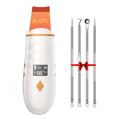 Melegítő ultrahangos bőrradír Arc spatula EMS mitesszer eltávolító pórustisztító arc mélytisztító lifting peeling lapát