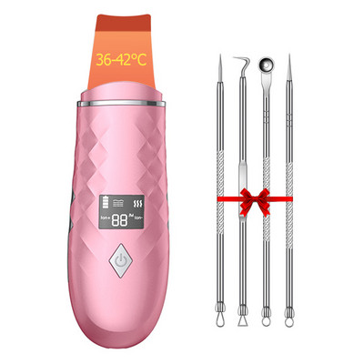 Melegítő ultrahangos bőrradír Arc spatula EMS mitesszer eltávolító pórustisztító arc mélytisztító lifting peeling lapát