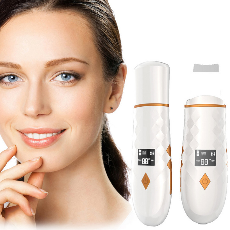 Melegítő ultrahangos bőrradír Arc spatula EMS mitesszer eltávolító pórustisztító arc mélytisztító lifting peeling lapát