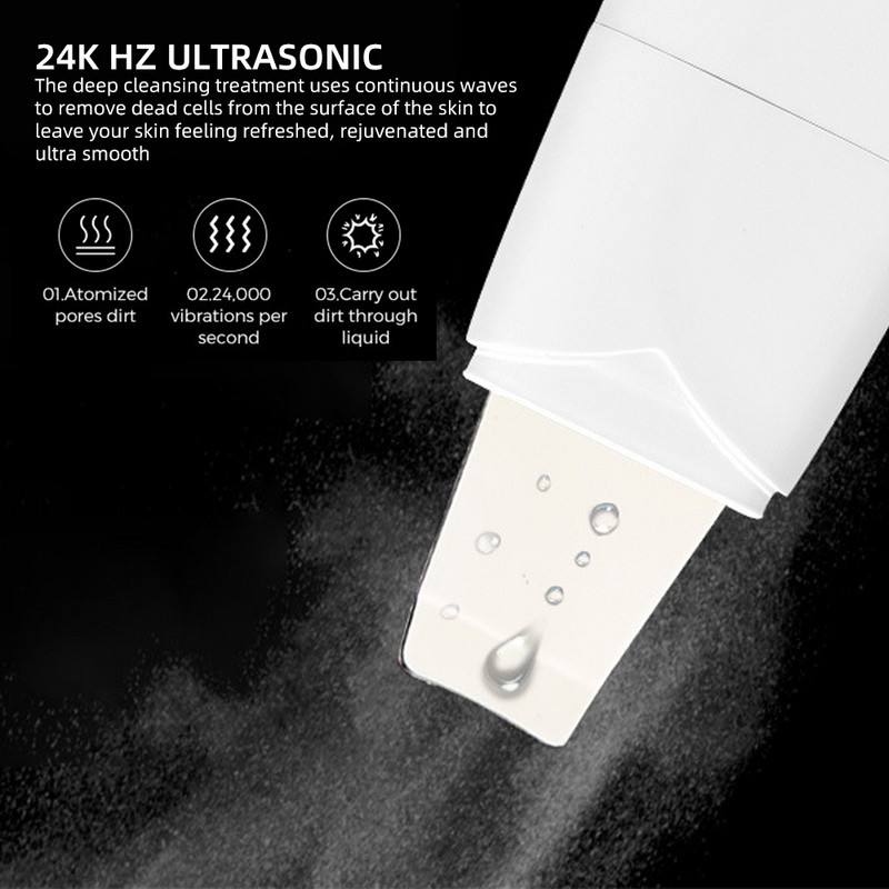 Arctisztító ultrahangos bőrradír USB csatlakozós mitesszer eltávolító arcmasszírozó pattanásos bőrápoló peeling kavitáció