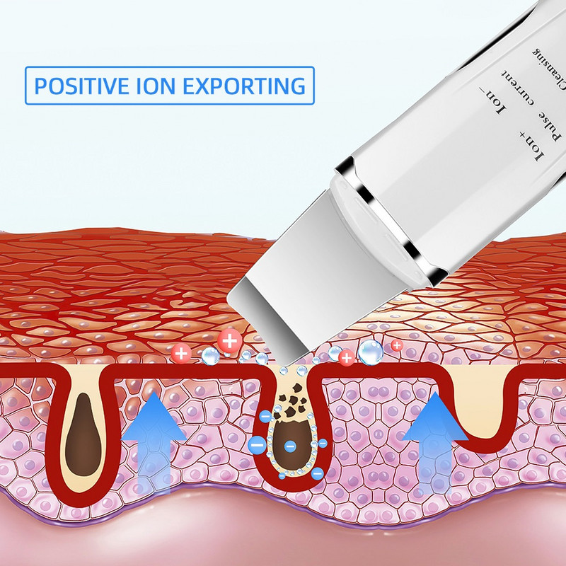 Ultrahangos bőrradír mély arctisztító gép peeling lapát arc pórustisztító EMS ionos bőrradír lifting gép Beauty