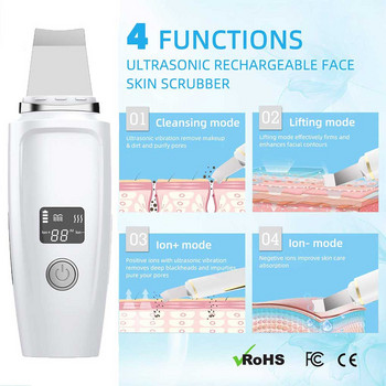 Ултразвуков почистващ препарат Face Scrubber Led Ems Ionic Massager For Face Peeling Lifting Microcurrents for face Грижа за кожата шпатула