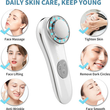 7 σε 1 Μασάζ προσώπου Εργαλεία φροντίδας δέρματος Συσκευή ανύψωσης προσώπου Red & Blue Light Skin Tighten High Frequency Galvanic Facial Machine
