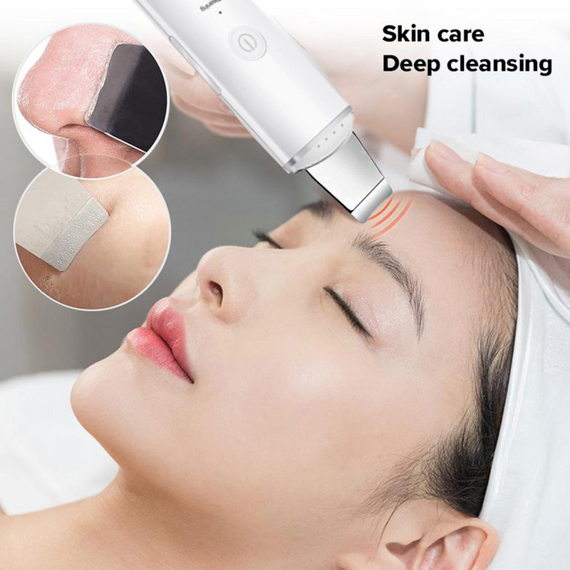 Ultrahangos arcbőrradír Arctisztító Spatula Készülék Lapát Tisztító Mitesszer Sonic Face Peeling Remover B1E9
