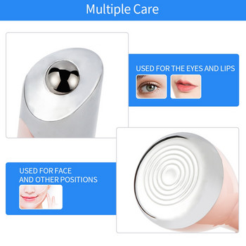 2 В 1 Микроток Масажор за повдигане на лицето Топка за масаж на очите Подмладяване на кожата 3D масажен валяк Импортиращо устройство за грижа против бръчки