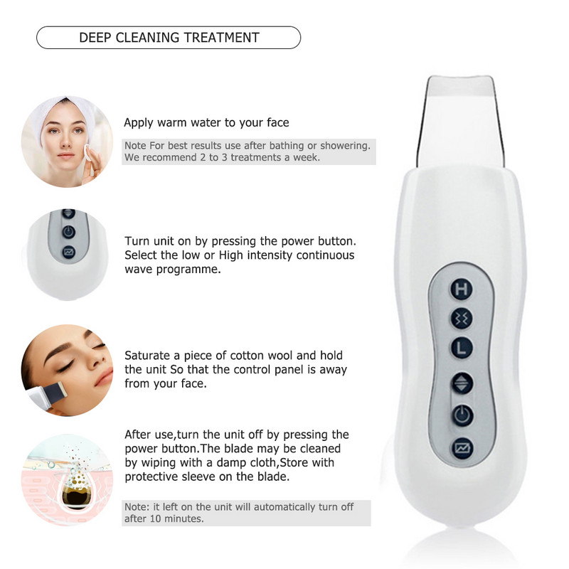 OLOEY Ultrazvučni piling kože Masažer Stroj za čišćenje kože lica Anjon za uklanjanje mitesera Čistač pora Piling kože