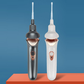Електрически уред за премахване на уши Безболезнен инструмент за почистване на уши с LED светлина Акумулаторна лъжица за ушна кал Почистващ препарат за ушна кал Клечка за цялото семейство