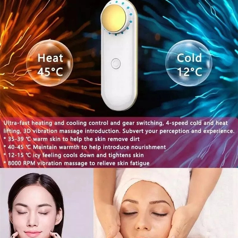 Vruće i hladno ultrazvučno dubinsko čišćenje kože, pomlađivanje kože, podizanje kože lica, učvršćivanje, njega očiju, masažer protiv bora, svjetlosna terapija