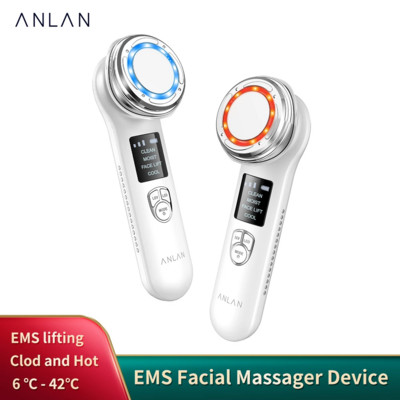 ANLAN 4 в 1 EMS устройство за масаж на лице LED светлинна терапия Ултразвукова грижа за кожата Премахване на бръчки EMS устройство за стягане на лицето Beauty Device