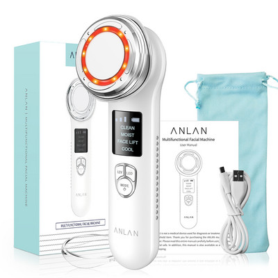 ANLAN 4 viename EMS veido masažuoklis LED šviesos terapijos ultragarsinis odos priežiūros raukšlių šalinimo EMS veido stangrinantis grožio prietaisas