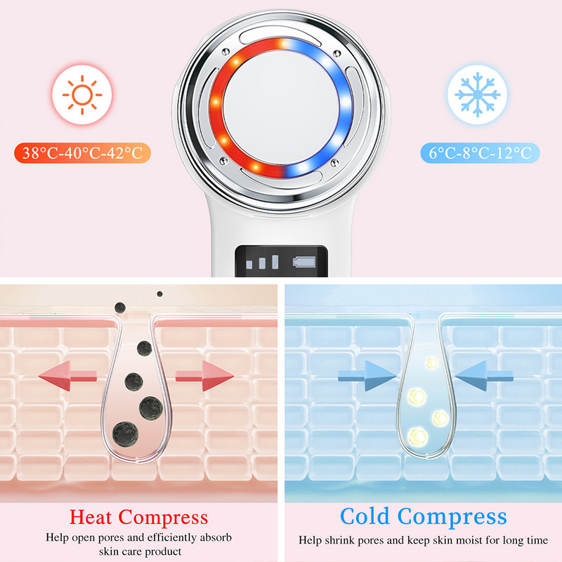 ANLAN 4 viename EMS veido masažuoklis LED šviesos terapijos ultragarsinis odos priežiūros raukšlių šalinimo EMS veido stangrinantis grožio prietaisas