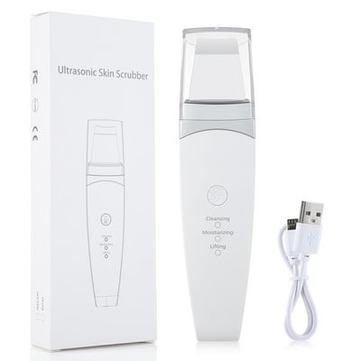 EMS ultrahangos bőrradír vibrációs arc spatula peeling lapát ion akne mitesszer eltávolító tiszta kavitációs arcmasszírozó