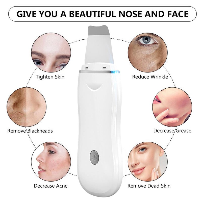 Ultrahangos Bőrradír Vibrációs Arc Spatula Mitesszer eltávolító Lapát Clean Cavitatie Peeling Facial Lifting Bőrápoló eszközök