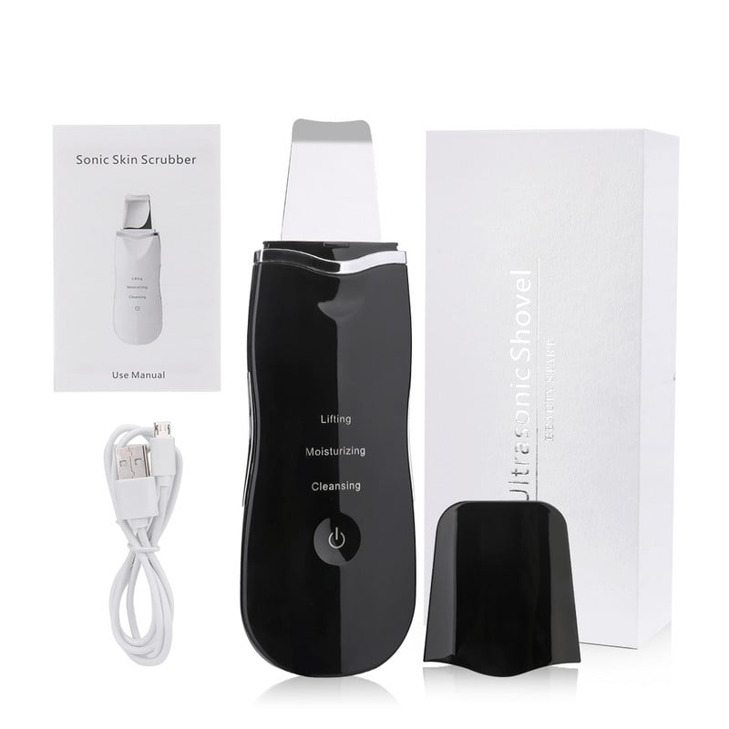 Ultrahangos bőrradír vibrációs arc spatula mitesszer eltávolító arcradír lapát Tiszta kavitációs peeling arc lifting