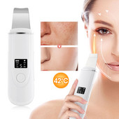 Fűtött ultrahangos bőrradír fűtött tisztító arctisztító peeling kavitációs gép EMS pulzusos ionos arc lifting