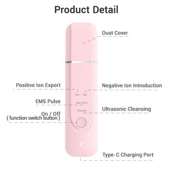 InFace Ultrasonic Skin Scrubber Vacuum Remover Blackhead Facial Pore Cleaner Face Skin Ion Skin Skin Machine Suction Machine Clean