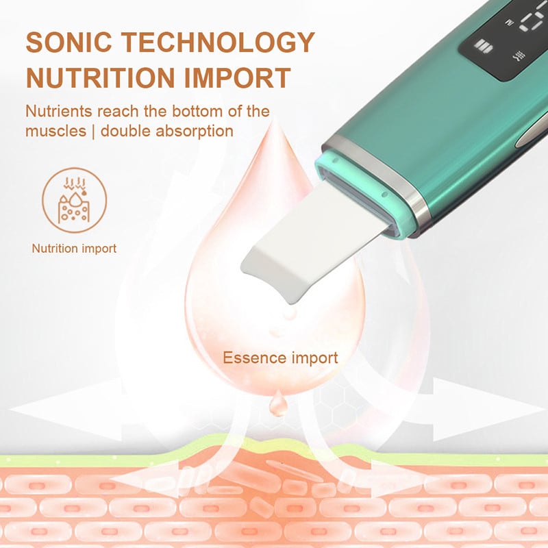 Ultrahangos bőrradír mélytisztító vibrációs arc spatula mitesszer eltávolító arcradír lapát tiszta kavitációs peeling