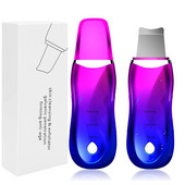 Spatulă facială cu ultrasunete micro-curent Peeling facial Scrubber cu ultrasunete pentru piele Peeling cavitație Lopă Dispozitiv de îndepărtare a acneei puncte negre