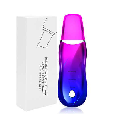 Spatulă facială cu ultrasunete micro-curent Peeling facial Scrubber cu ultrasunete pentru piele Peeling cavitație Lopă Dispozitiv de îndepărtare a acneei puncte negre
