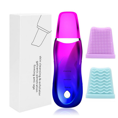 Spatulă facială cu ultrasunete micro-curent Peeling facial Scrubber cu ultrasunete pentru piele Peeling cavitație Lopă Dispozitiv de îndepărtare a acneei puncte negre