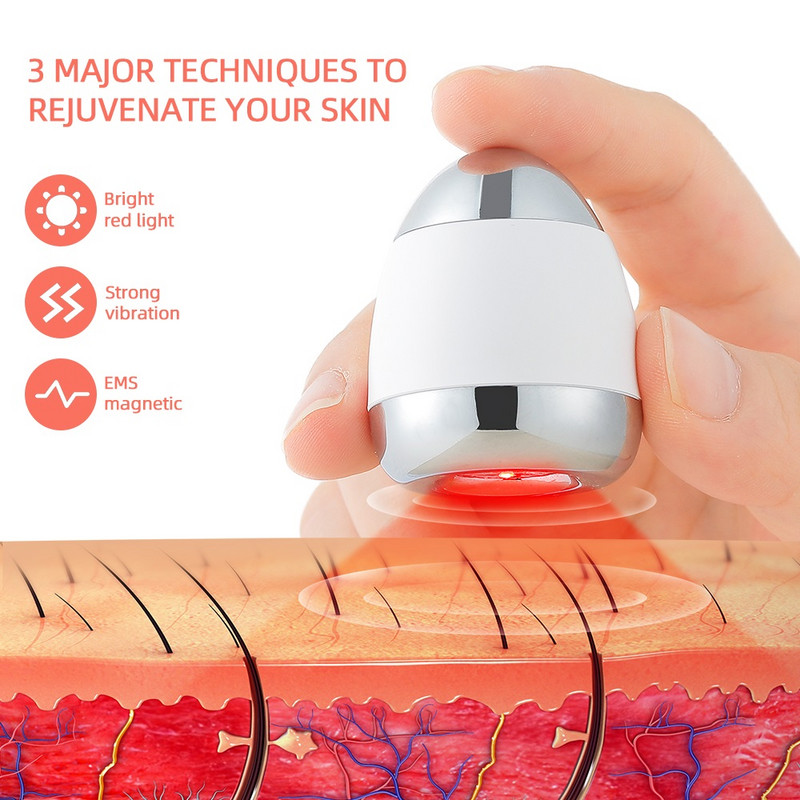 Facial Beauty Instrument Infravörös Foton Fiatalító Beauty Instrument Vibrációs Masszírozó Arc Lifting Gyengéd Bőr Ránctalanító