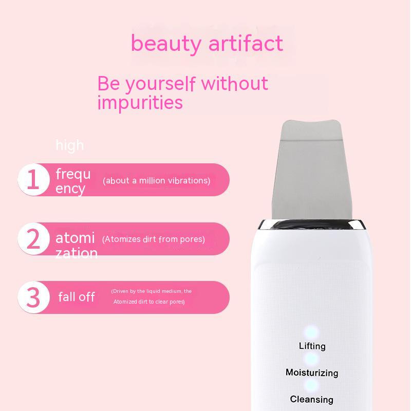 Ultragarsinis odos šveitiklis Indukcinis terapinis instrumentas, valantis poras, spuogų valiklis Negyvos odos veido valiklis