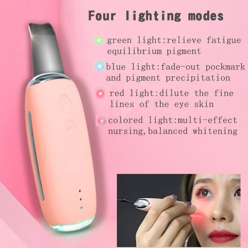 Vezeték nélküli töltő ultrahangos arcbőrradír Mély arctisztító peeling lapát Beauty Skin Care Device arcpórustisztító