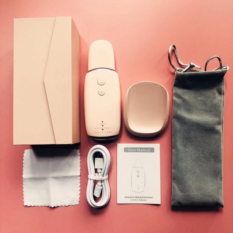 Vezeték nélküli töltő ultrahangos arcbőrradír Mély arctisztító peeling lapát Beauty Skin Care Device arcpórustisztító