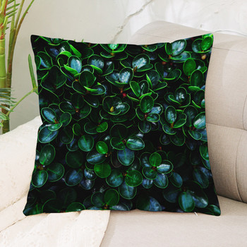 Κάλυμμα μαξιλαριού Nordic Πράσινα φύλλα Ριχτάρι φυτά για μαξιλαροθήκη τύπωμα μαξιλάρι Κάλυμμα κρεβατιού Κάλυμμα μαξιλαριού Housse De Cousin