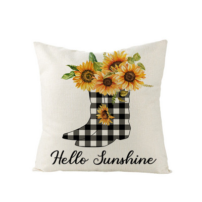 2022 nyári Nordic Sunflower Print párnahuzat Otthoni dekoráció kanapéhoz Párnahuzat Vászon/pamut párnahuzatok Drop Shipping Hogar